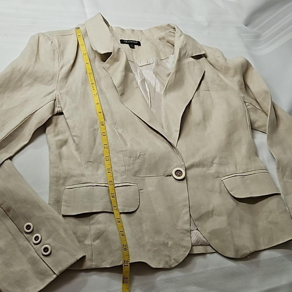 For Cynthia 100% Linen Blazer Fully Lined Classic Small - Picture 12 of 12